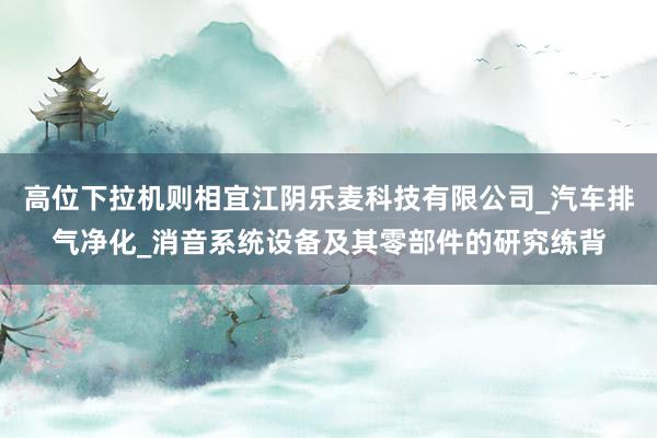 高位下拉机则相宜江阴乐麦科技有限公司_汽车排气净化_消音系统设备及其零部件的研究练背